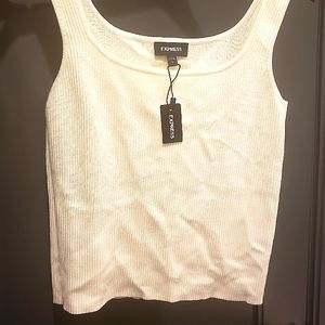 Express, ribbed cropped tank top, white, small (Never been worn, with tags)